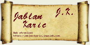 Jablan Karić vizit kartica